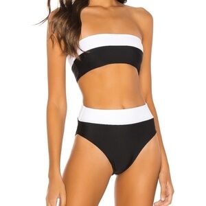 LPA Foster High Waist Bikini Bottom - Women's XS - Black & White